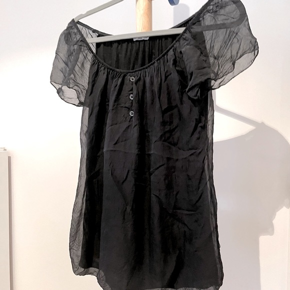 Black Silk Top - Picture 3 of 8